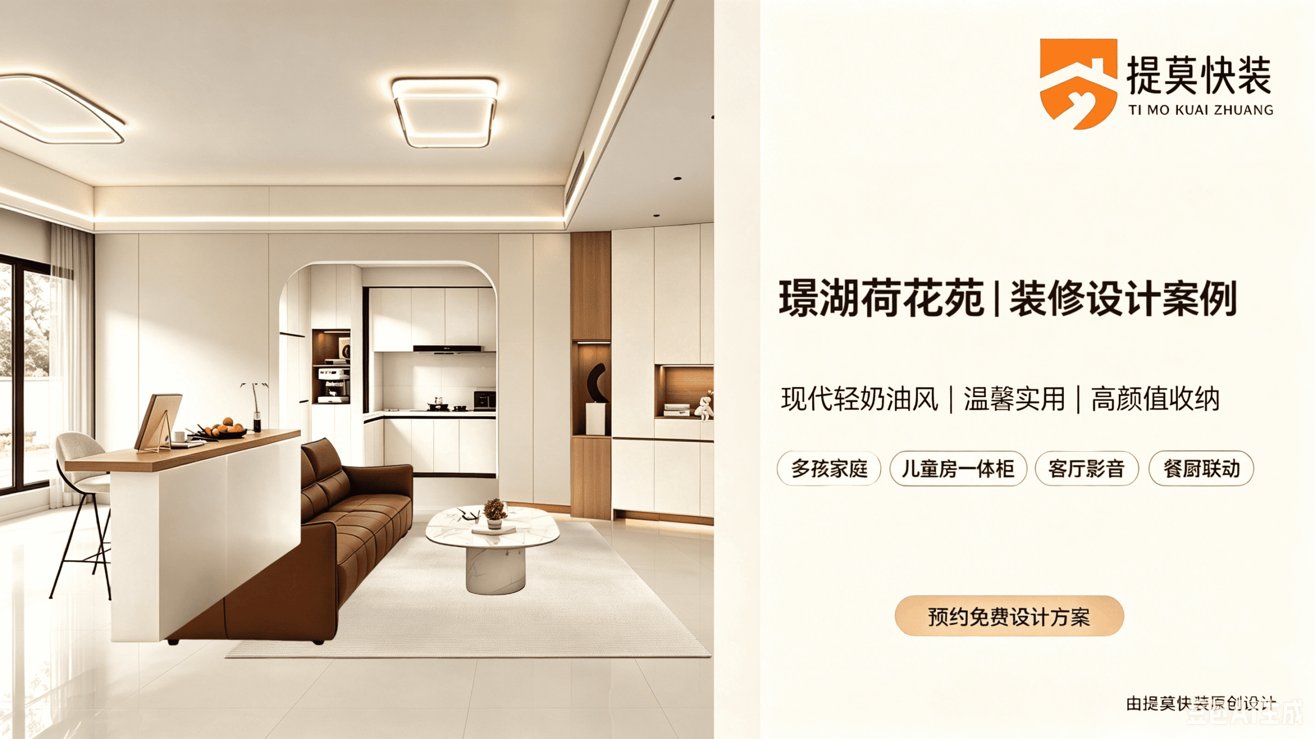 咸宁璟湖荷花苑/提莫快装2026现代轻奶油风全屋设计实例