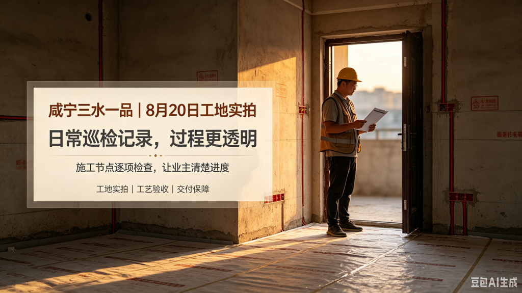 咸宁三水一品日常巡检｜8月20日工地实拍，过程严控让业主放心