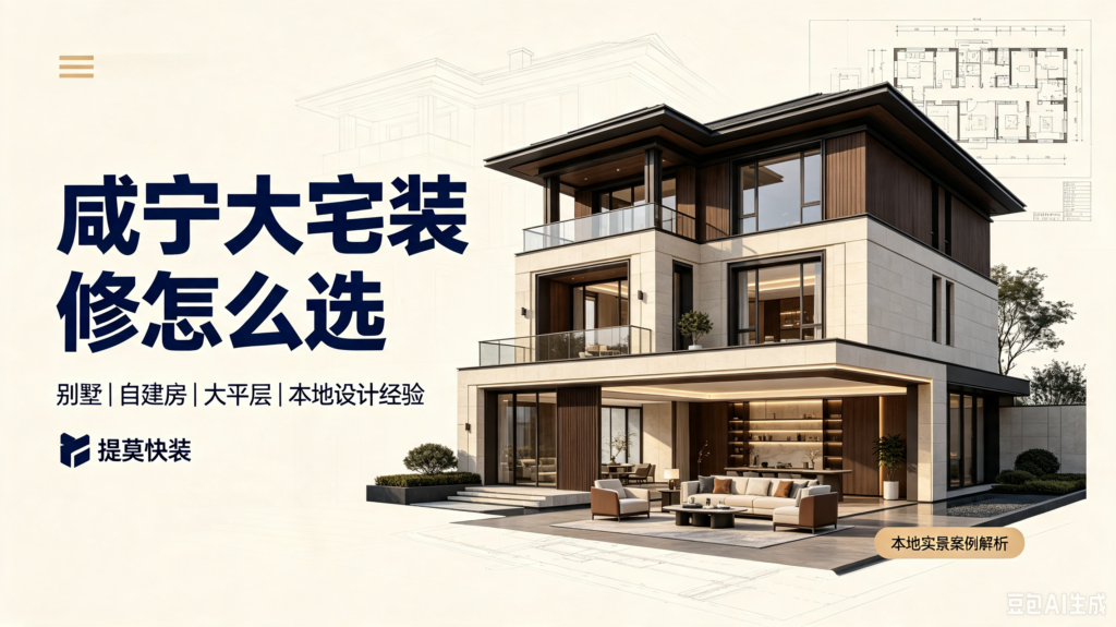 咸宁别墅、自建房、大平层装修怎么选？深耕本地三年，提莫快装大宅设计方案支持同台横向对比