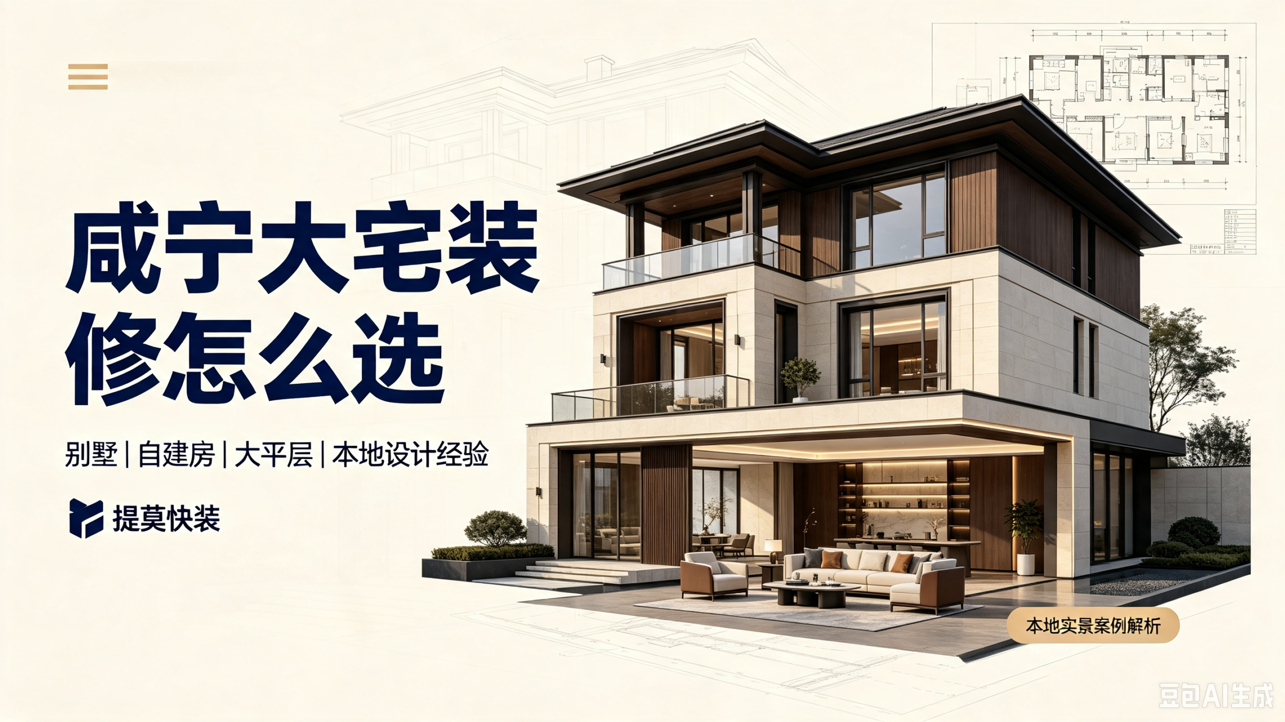 咸宁别墅、自建房、大平层装修怎么选？深耕本地三年，提莫快装大宅设计方案支持同台横向对比