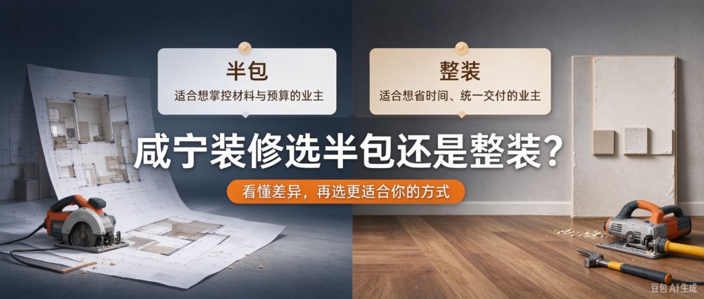 咸宁装修选半包还是整装？这份对比帮你一次想清楚
